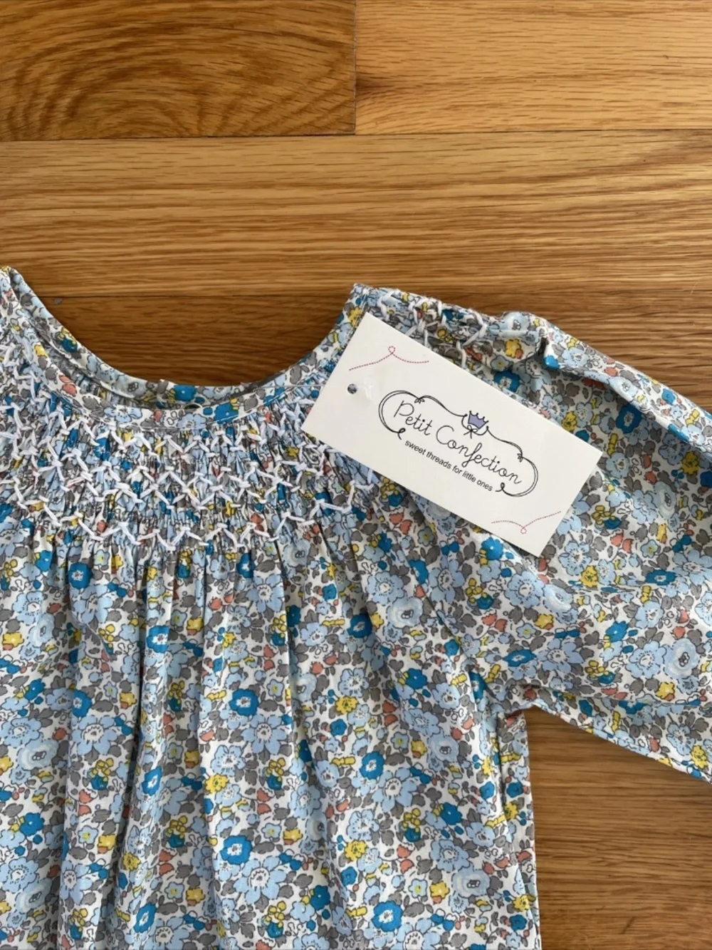 NWT Petite Confection 18 Months Smocked Long Sleeve Romper 100% Cotton
